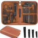 Nail Cutter Kit 26 in 1 Manicure  Clipper Stainless Steel Care Tools with Luxurious Travel Case Clippers