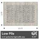 Area Rug Living Room Rugs 8x10 - Washable Vintage Boho Rugs Ultra Soft Non-Slip Non-Shedding, Large Distressed Carpet for Bedroom, Farmhouse, Dining Room, Indoor, Kids Playroom,Grey (8x10 Feet, Dy-grey)