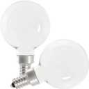 Feit Electric BPG1660W927CAFIL2 60W Equivalent G16.5 E12 Candelabra Dimmable Filament CEC 90 CRI White Glass LED Light Bulb Soft White - Pack of 2