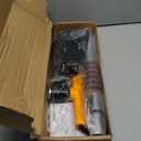 helloleiboo 43.7" Extendable Ice Scrapers for Car Windshield for 12 Adjustable Length Settings with Foam Grip and 360° Pivoting Brush Head Detachable Snow Brush for Truck SUV(Orange)