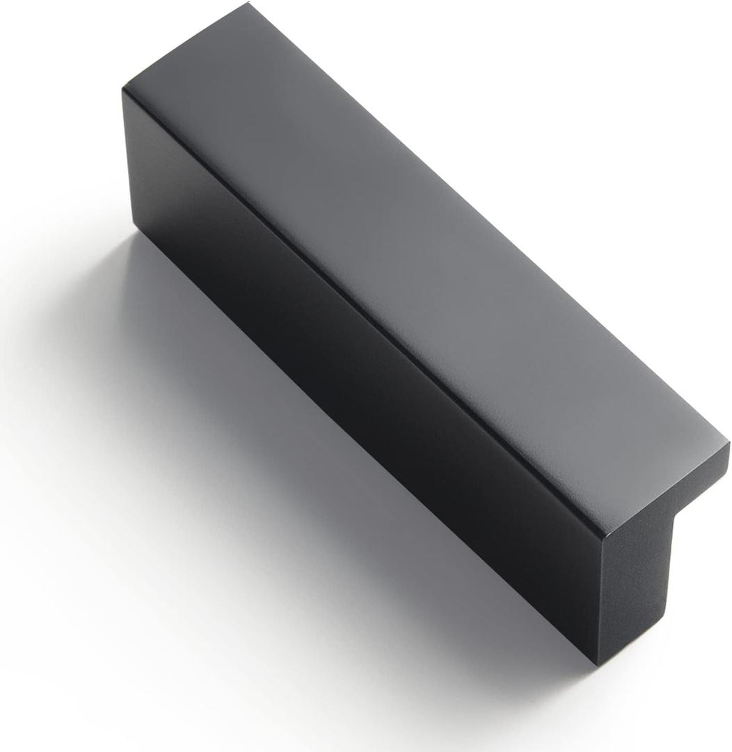 Goo-Ki Cabinet Handles 12 PCS - Black Drawer Pulls 1-1/4 in (32mm) Hole Centers - Tilted Solid Drawer Handles for Kitchen Cabinet Pulls - Finger Pull Goo-Ki Cabinet Handles 12 PCS - Black Drawer Pulls 1-1/4 in (32mm) Hole Centers - Tilted Solid Drawer Handles for Kitchen Cabinet Pulls - Finger Pull