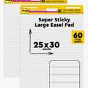 Post-it Super Sticky Easel Pad, 30 Sheets Per Pad, 4 Pads, Large, White Lined, Premium Self Stick Flip Chart Paper, Teacher Anchor Chart, Super Sticking Power