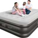 Air Mattress Queen with Built in Pump - Upgraded Blow Up Bed,2 Mins Quick Self Inflatable and Deflate, 18"/650lbs Max, Strong Support, Flocked Top, Puncture Resistant, for Camping,Home,Guests