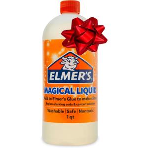 Elmer's Magical Liquid, Slime Activator Solution, Updated Formula for Double Slime Output, Safe and Washable, 1 Quart (Clear)