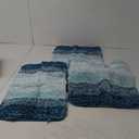 Microfiber Bathroom Rugs 3 Pieces, Bath Rugs Size 24x16 2 Pieces, and 1 Piece Contour Rug 24x20 in Peocock Blue, 3 Item Bundle