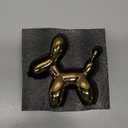 Steviieden Gold Balloon Dog Statue, Modern Ceramic Animal Sculpture, Cute Little Handmade Crafts Puppy Ornaments for Home Decor Table Decor Living Room Bedroom Office Desktop (Medium)