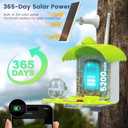 Smart Bird Feeder with Camera, AI Identify Birds Species Solar Powered, 2K HD Video Bird House with Camera, Instant Arrival Alerts, Waterproof Squirrel Proof, Gift for BirdLovers, 2.4GHz WiFi, Green