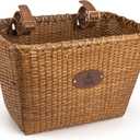 Bike Basket, Handmade Rattan Bicycle Baskets, Front Bike Baskets for Womenâ€™, Retro Style Bike Baskets for Adult Bikes (Brown)