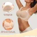 Women's Wireless Push Up Bra for Older Women, Full Coverage Seamless Supportive Back Smoothing T-Shirt Bra, Plus (XL)