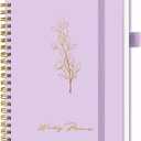 Undated Weekly Planner, Weekly To Do List Notebook with Goal & Habit Tracker Organizer, A5 Weekly Planner Notebook with Spiral Binding, 6.1" x 8.2" - Purple