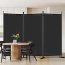 AKTOP 3-Panel Room Divider, Freestanding Wall Divider for Room Separation, Folding Privacy Partition Screen 70''W x 102''H, Portable Room Divider Panel Privacy Screen for Dorm Studio Office, Black
