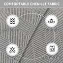 Chenille Sofa Couch Cover, Herringbone Sofa Covers Washable for Dogs, Funny Fuzz Couch Slipcover for Sectional Sofa, Non Slip Protector, L Shaped Armrest Cover(Grey, 36"x 36")