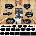 Konsait Large Size Blank Paper Chalk Board Sign Photo Booth Props(20pcs), Wedding Bachelorette Party Photo Booth Props Kit Card Black Board with Colorful Chalk for Wedding Bachelorette Party Supplies
