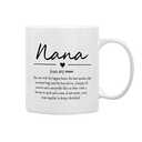 QASHWEY Nana Definition Coffee Mugs, Grandma Mother's Birthday Gifts for Granddaughter, Grandson - Double Side Printed Ceramic Mug Cup 11 Ounce