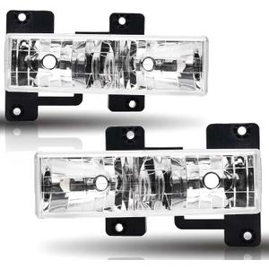 Headlight Assembly Replacement for 1988-1999 Chevy GMC C/K 1500 2500 3500 Silverado 1995-2000 Tahoe 1992-1994 Blazer 1992-1999 Yukon Sport w/o Denali Package, Replace# 15034929 15034930