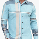 Mens Print Plaid Button Down Shirts Wrinkle Free 4-Way Stretch Casual Dress Shirt for Men XXL