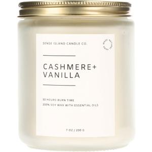 SENSE ISLAND Cashmere Vanilla Scented Candle for Home Scented 50+ Hrs Highly Scented Creamy Vanilla, 100% Natural Soy Candle Gifts for Women Highly Scented House Warming Gifts (Vanilla Cashmere)
