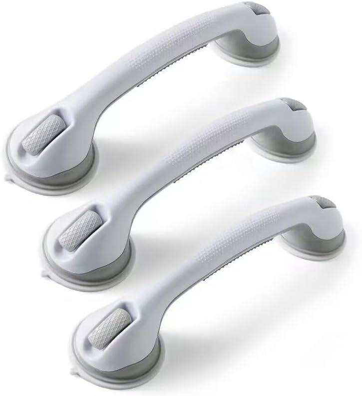 Grab Bars for Bathtubs and Showers, 16 in Shower Handle 2 Pack Gray White