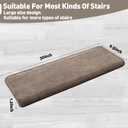 PURE ERA Carpet Stair Treads Ultra Plush 9.5" X 30"Soft Bullnose Indoor Stair Protectors Pet-Friendly Non-Slip Skid Resistant Tape Free Washable Reusable(14 Pieces,Brown)