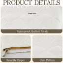 Quilted Cotton Makeup Pouch, Large Floral Makeup Bag for Women, Kawaii Travel Cosmetic Pouch Coquette Organizer Bag