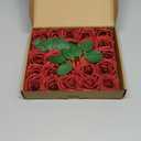 AmyHomie Artificial Flower Dark Red Rose 25pcs Real Looking Fake Roses w/Stem for DIY Wedding Bouquets Centerpieces Arrangements Party Baby Shower Home Decorations