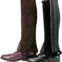 Tough 1 Suede Leather Half Chaps (Small, Brown)