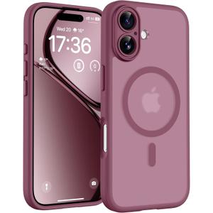 TOCOL for iPhone 17 Case, Full Camera Protection, Built-in Magnetic Ring, Compatible with Magsafe Charger, Drop Protection, Translucent Matte Phone Case for iPhone 17 6.3 inch (Plum)