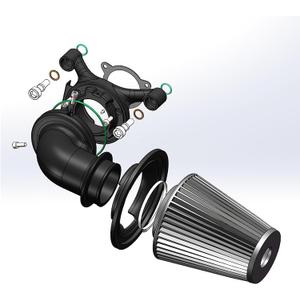 Big Sucker cone Air filter intake for harley air Cleaner Sportster Softail fatboy heritage dyna touring street road king Glide (Nake - BLACK, Type C : Touring 08-16, Softail 16-17)