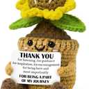 2 x Thank You Gifts for Women - Galentines Valentines Gifts for Coworkers, Boss, Manager, Office, Teacher, Nurse - Emotional Inspirational Positive Sunflower Support Crochet Doll