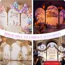 Toolterritary Set of 3 Metal Arch Backdrop Stand with Cover Set, (7.2FT, 6.6FT, 6FT Wedding Arch and Cover Set), Backdrop Arch for Party, Baby Shower, Birthday, and Graduation Ceremony
