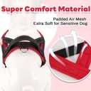 Soft Dog Harness Medium Sized Dogs No-Pull Escape-Proof Front Clip Dog Harness  Adjustable Reflective Padded Vest with Handle & Quick-Release Buckle, Black/Red, M