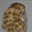 Ombre Blonde Wigs with Bangs Blond Wig for Women 14Inch Short Wavy Wigs Shoulder Length Hair for Girl Natural Looking Synthetic Heat Resistant Fiber Hair for Daily Party Halloween Use