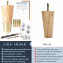 Airy Abode Premium Ash Wood Furniture Legs with Gold Caps (Full Install Kit), 10 Inches