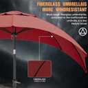 Outdoor Patio Umbrella, Table Umbrella with Push Button Tilt and Crank, 8 Ribs Market Umbrella