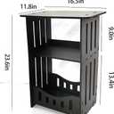 End Table, Cute Nightstands Small Tables for Small Spaces White Coffee Bedside StorageShelf for Office, Living Room, Bedroom (Black end Table)