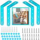 Anti Tip Furniture Anchors for Baby Pet Proofing,Furniture Wall Anchor Furniture Dresser Bookshelf Falling Prevention Device for Children (Blue)