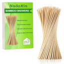 200 PCS Bamboo Skewers, 12 Inch Wooden Skewer for Appetizers, Fruit, Kebabs, Grilling Barbecue, Mini Burger, Sausage, Cocktail Picks for Drinks, Long Toothpicks, Food Sticks Natural, Kitchen Gadget