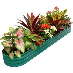 Raised Garden Bed, 12" Tall Galvanized Metal Raised Beds for Gardening Kit | 12x2x1ft, Large Above Ground Planters Boxes for Outdoor Plants Vegetables, Flowers, Herbs, Fruits, Rust Resistant, Green