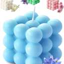 Bubble Cube Candles, 5.4 oz Soy Wax Aromatherapy Candle, Bluebell (Blue) Set Of 3