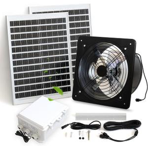 TXL 40W Solar Gable Vent Fan with Thermostat, 1800 CFM, Precision Temperature Control, Continuous Cooling Without Light, Perfect for Attics, Roof Vents, Greenhouses, Sheds & Chicken Coops