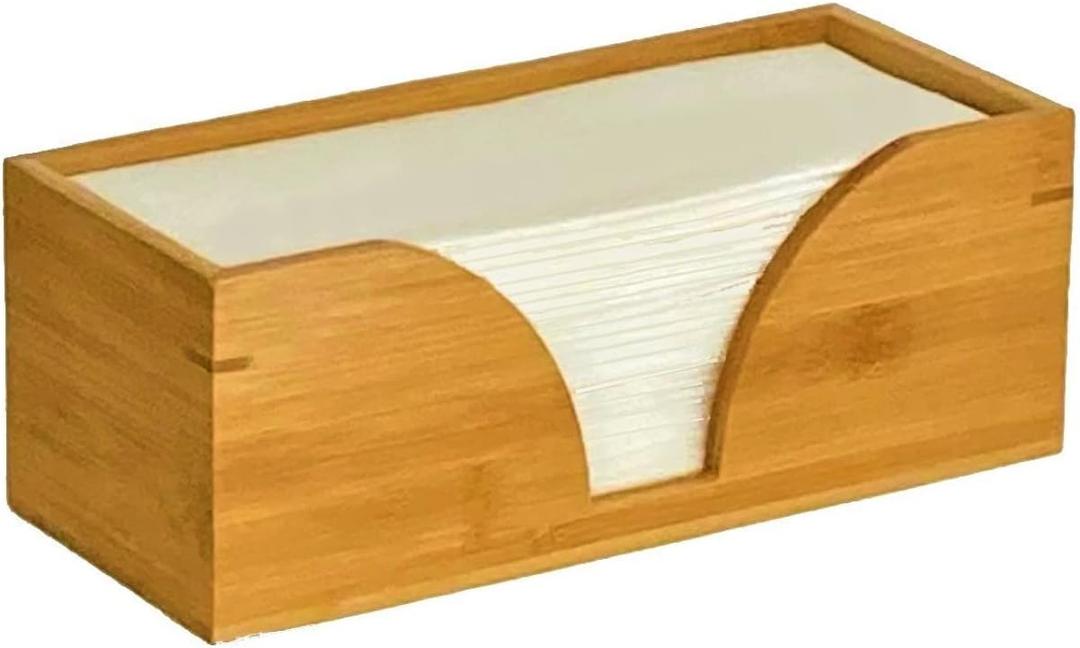 Natural Bamboo Countertop Multifold Paper Towel Holder by Kitchen Noble