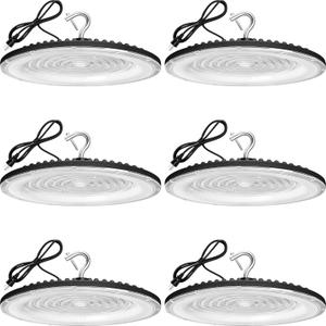XYCN 6 Pack 200W UFO Led High Bay Light,IP66 Waterproof,120VAC,30500LM 5000K Daylight Commercial Bay Lighting,850W MH/HPS with Plug Area Lighting for Warehouse/Shop/Workshop/Barn/Gym/Factory