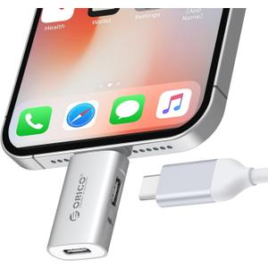 ORICO Lightning to USB Adapter with Charging Port, USB C Female to Lightning Male for iPhone 14 13 11 12 Pro Max, Compatible with Charging Support OTG Data Transmission Connect External SSD - LC10