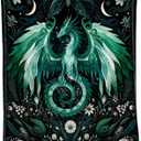 Dragon Blanket Gift for Woman Man Girls Boys Greens Dragon Gift for Dragon Lovers Soft Flannel Blanket for Living Room Sofa Couch Decor  60"x80" for Adult