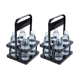 2PCS 4Cup Drink Carrier with Handle, Foldable Reusable Plastic Cup Holder for Delivery, Doordash, Car, Coffee, Beer, Restaurant Take Out Catering