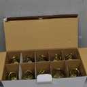 Mini Lantern with Flickering LED Candles Set of 10, Hewory Gold Vintage Decorative Hanging Candle Lanterns for Halloween, Christmas, Wedding Decorations, Party, Table Centerpiece, Battery Included