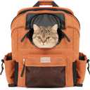 ROCKBROS Bike Dog Carrier Cat Backpack Carrier & Backpack for Small Pets - Breathable, Secure, & Convenient Storage, Fits Pets Up to 14 lbs, 21L Capacity,Yellow