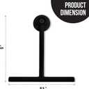  Splash Home Shower Squeegee for Glass Doors - Black Bathroom Squeegee with Suction Hook, Glass Shower Door Squeegee for Streak-Free Cleaning, Shower Wiper for Glass Doors and Tiles, 8.5" Wide Blade