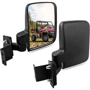 Side View Mirrors Compatible with 2013-2023 Polaris Ranger 500 570 900 - Fits Pro-Fit Cab, Lock N Ride, Factory Cage Frame - NOT FOR ROUND ROLL BARS
