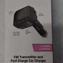 FM Transmitter fast Charge Car charger 12 Watt 2.4 amp AUX and USB ports for Audio and Power